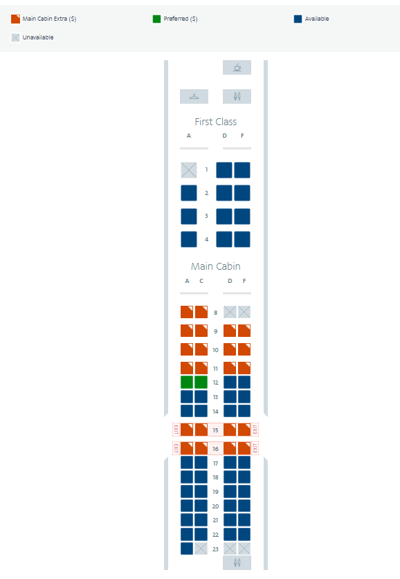 CRJ900 seat map